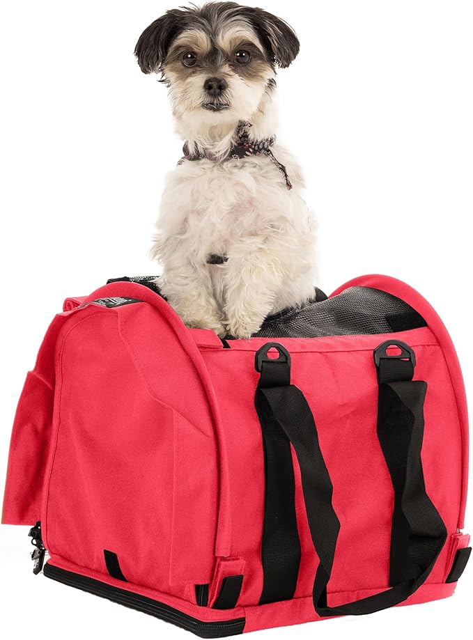 SturdiBag Pro 2.0 Pet Travel Carrier for Cats and Dogs | Soft Sided Pet Carrier Bag with Safety Clips and Seatbelt Straps for Airplane or Car Travel | Cube, Hot Pink