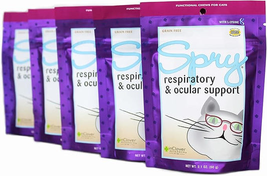 Spry, Cat Eye Care Support, L-Lysine Cat Treat Supplement, Cat Immune Support Supplement, Cat Health Daily Treat, Prebiotic Cat Health Support, Cat Antioxidant Respiratory Health for Cats
