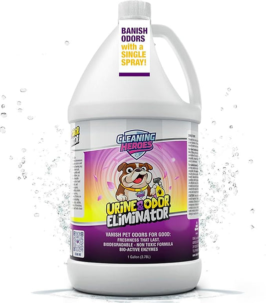 Pet Carpet Cleaner & Urine Odor Eliminator for Strong Odor - 128oz Enzyme Cleaning Spray for Cat & Dog Pee - Spot Cleaner for Carpet Upholstery, Marble, Tile, Wood - Carpet Deodorizer