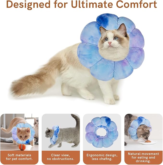 Cat Collar Soft, Adjustable Soft Protective Neck Cats Recovery Cone After Surgery