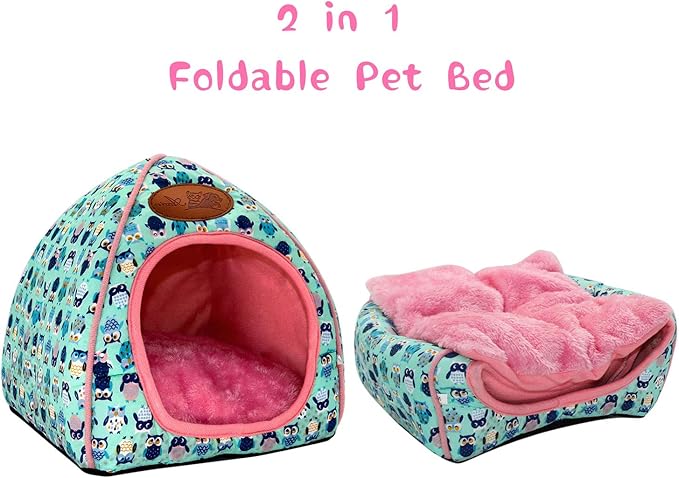 BWOGUE Guinea Pig House Bed Cozy Hamster Cave Large Hideout for Dwarf Rabbits Hedgehog Bearded Dragon Winter Nest Hamster Cage Accessories