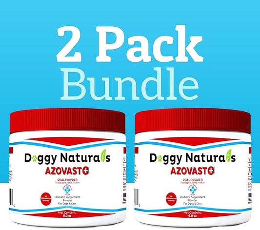 Azovast Plus Kidney Health Supplement for Dogs & Cats, Oral Powder (12 Oz) - (240 Doses/ 2 Jar) NO Refrigeration Required - Help Support Kidney Function & Manage Renal Toxins(U.S.A)(12 Oz (2 Pack))