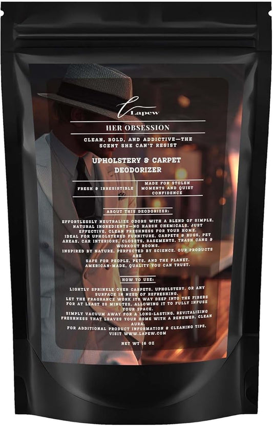 Her Obsession Carpet Freshener Powder: Powerful Odor Eliminator for Home, Upholstery Deodorizer, Carpet Deodorizer, Pet Urine, Cat Litter Box