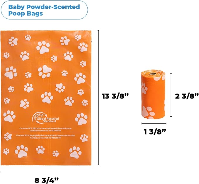 Best Pet Supplies Poop Bags for Dogs, 50% Post-Consumer Recycled Content dog waste bags on rolls, fits all poop bag holders for leashes - 150 Count, Assorted Colors, Scented