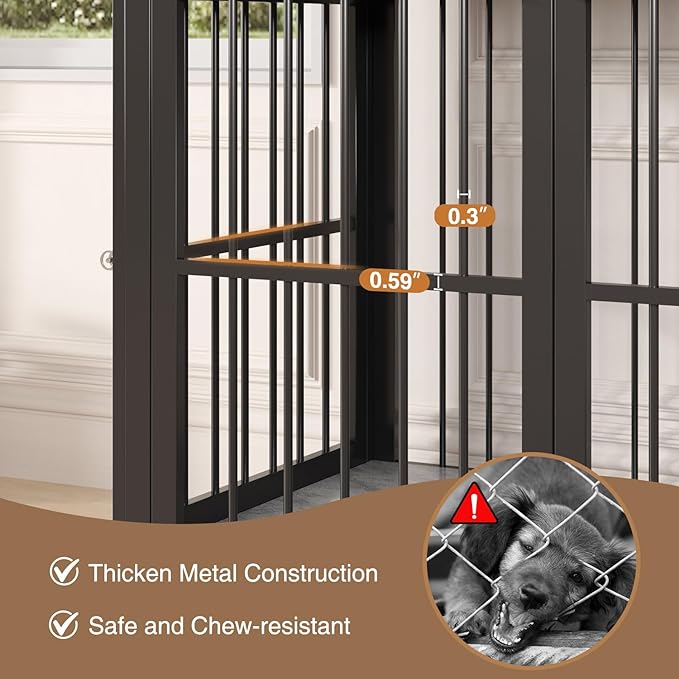 39.4" Dog Crate Furniture for Medium and Large Breed, Dog Kennel Furniture with Storage Shelf & Lockable Wheels, Heavy Duty Wooden End Side Table Pet Cage Indoor, Chew-Resistant, Grey