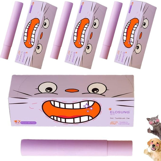 Pet Toothbrush Pen & Oral Repair Gel for Dogs & Cats – Teeth Cleaning Pen, Natural Plant Substance Tartar Remover for Repairing Pets' Teeth (4pcs)