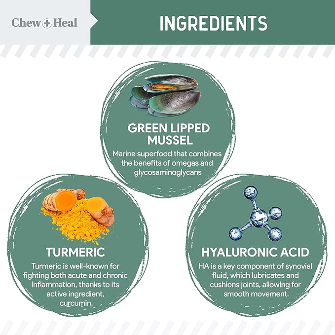 Glucosamine for Dogs Hip and Joint Supplement - 120 Senior Dogs Mobility Soft Chews - Made with Glucosamine, MSM, Chondroitin, Green Lipped Mussels and More - Made in The USA