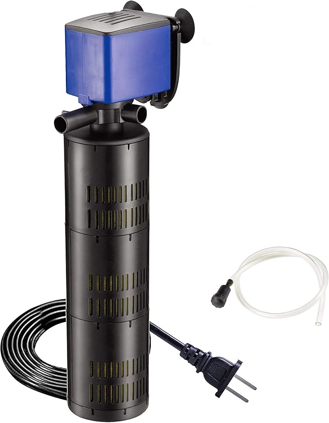 Water Pump 475 GPH 3-in-1 Submersible Internal Filter Aquarium Powerhead Water Pump Ultra Quiet for Aquarium,Fish Tank-5 Pack