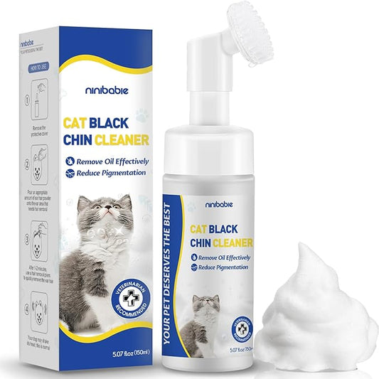 Cat Black Seed Cleaner,Remove Cat Chin Blackheads,Cat Acne Chin Treatment,2-in-1 Wash and Brush,Cruelty-Free and Freshness 5.07 fl.oz