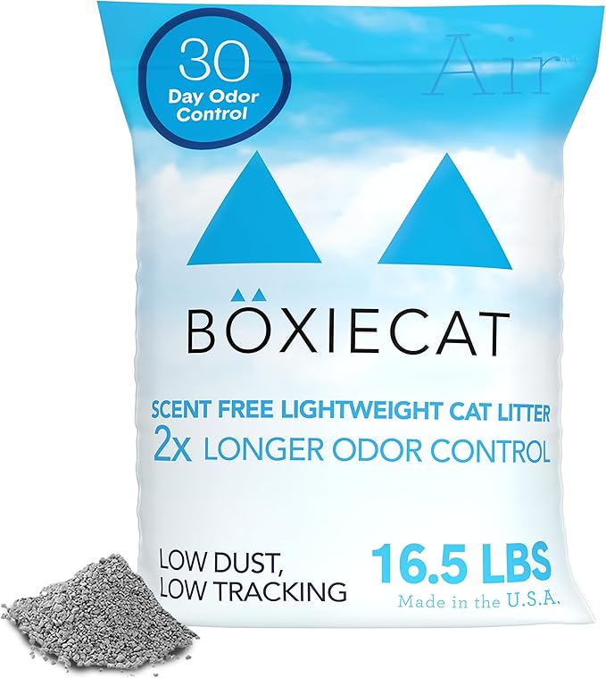 Boxie® Unscented 30 Day Natural Odor Control Cat Litter, 16.5lb Lightweight Plant Based Kitty Litter
