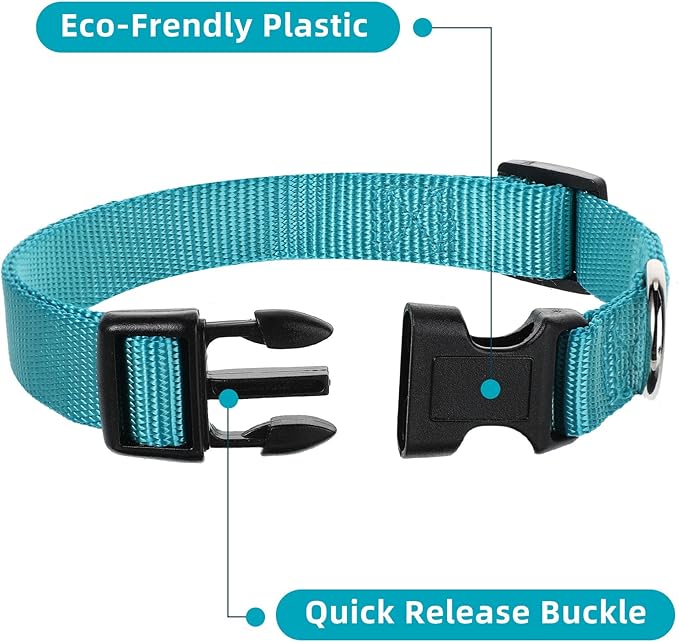 9 Pieces Adjustable Dog Collar for Animal, Soft Nylon Pets Puppy Collar with Quick Release Buckle Holder Bulk for Dogs Walking Running Training(Small,Retro Colors)