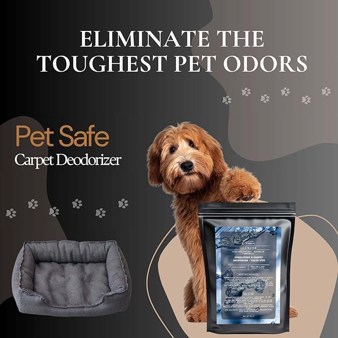 Cold Water Carpet Freshener Powder Refill 36 oz | Powerful Odor Eliminator for Home | Upholstery Deodorizer | Carpet Deodorizer | Pet Urine | Cat Litter Box | Cool Water Fragrance