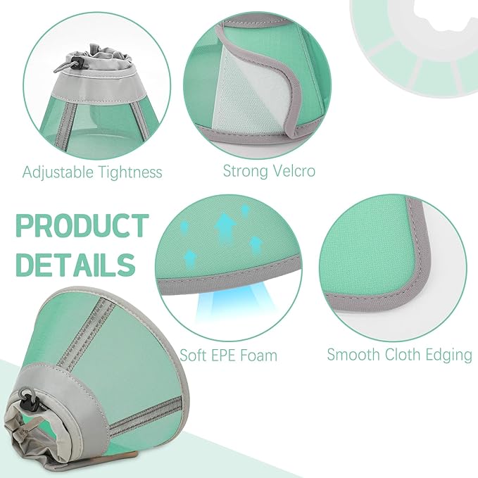 Cat Cone Collar Soft, Cat Recovery Collar for Large Medium Small Cats Kittens, Kitten Cone Alternative After Surgery