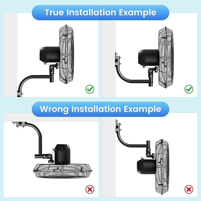 24'' Outdoor Wall Mount Fan, 4 Speed Oscillating Wall Fan with All Sealed Brushless DC Motor, Heavy Duty Industrial Fans, Waterproof Fans for Patios, House, Garage, Commercial, Warehouse, Factory