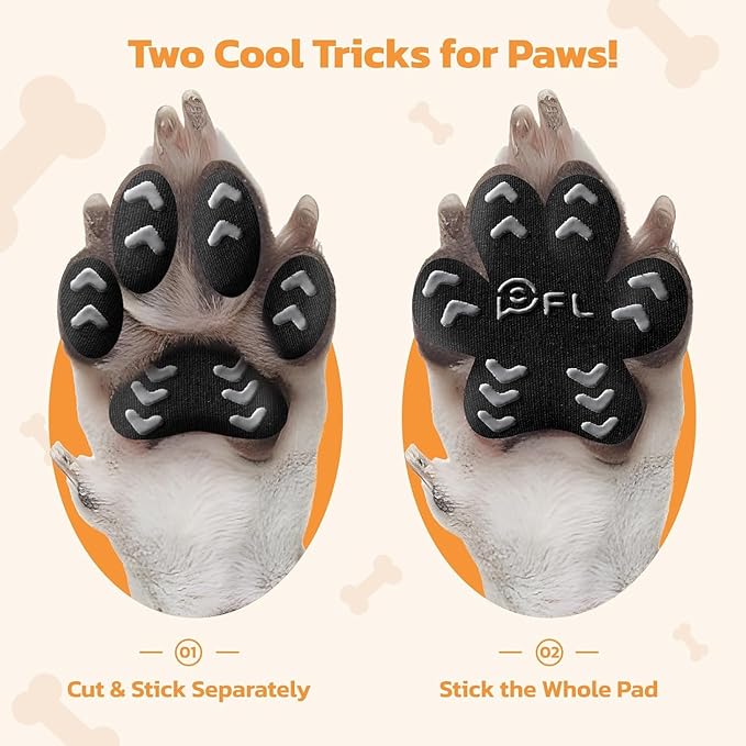 Anti-Slip Dog Paw Protector Pads for Senior Dogs, Dog Paw Pink Stickers with Strong Traction on Hardwood Floor, Dogs Essentials M (11-20lbs)