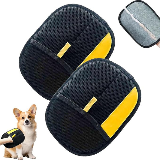 Pet Hair Removal Glove,Pet Grooming Gloves,Reusable Cat Dog Grooming Gloves Pets Hair for Dogs,Cats & Horse(2PCS)