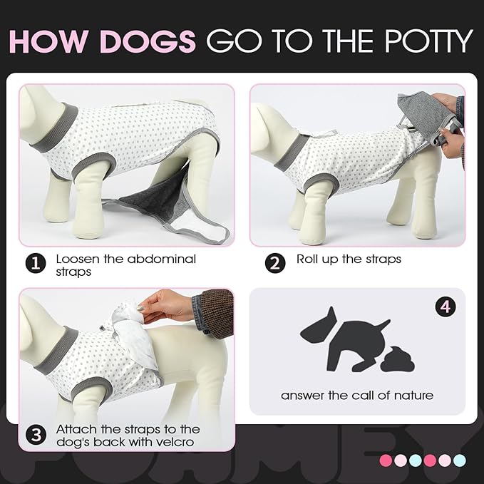 FUAMEY Dog Recovery Suit Male,Dogs Surgery Neuter Suits Puppy Spay Shirts for Female Protect Dog's Skin Anti Licking Abdominal Wounds Doggie Onesie Pet Bodysuit Alternative to Cone Polka Dot XXL