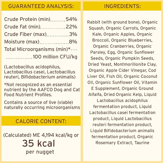 Primal Freeze Dried Raw Dog Food Nuggets, Rabbit, Complete & Balanced Meal, Also Use as Topper or Treat, Premium, Healthy, Grain Free, High Protein Raw Dog Food, 14 oz