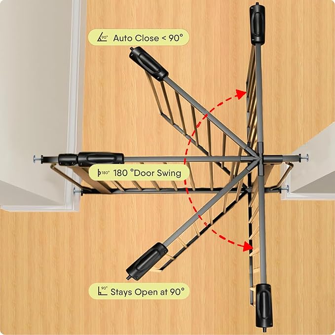 Baby Gates Extra Wide 48-53 Inch Large Baby Gate for Stairs Tension Pet Dog Gates Indoor for Doorways No Drilling Pressure Mounted Pet Gates for Kids