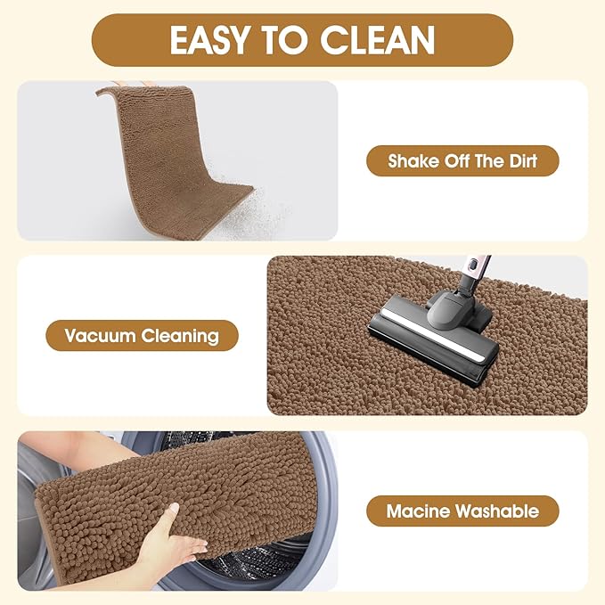IM HOME Extra Large 60" x 36" Camel Dog Door Mats for Muddy Paws, Chenille Absorbent Dog Mat, Non Slip Heavy Mud Mat for Dogs, Soft Pet Bed Mat for Entryway, Mud Paws, Inside Floor