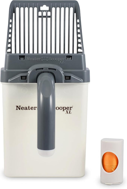 Neater Pet Brands Neater Scooper XL Cat Litter Scoop, 15 Refill Bags – Extra-Large Capacity Mess-Free Cat Litter Scooper with Bag for Large & Multiple Cats, Spill-Proof Litter Box Scooper with Holder