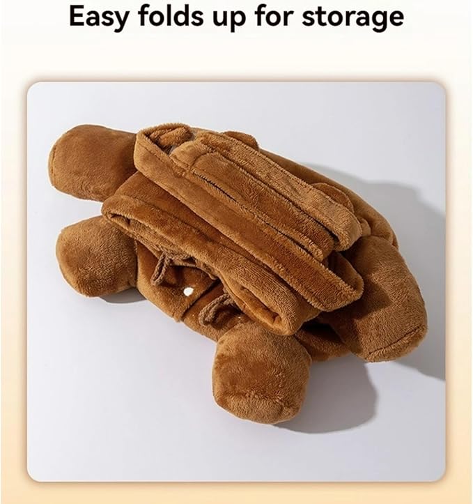 Cat Puppy Costume Plush Outing Backpack Cute Bear Bee Design Anti-Escape Bag for Kitten Cat Small Dog (Bear,Small)