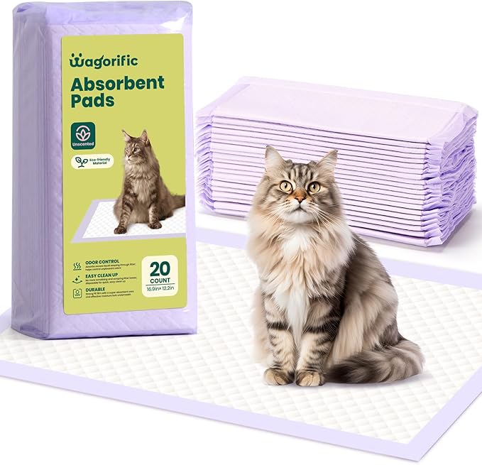 Cat Pads Refills for Tidy Cats Breeze Litter System - Super Absorbent 6-Layer Pads for Odor Control Unscented - 16.9" x 11.4" - Pack of 20 Litter Box Replacement Pads