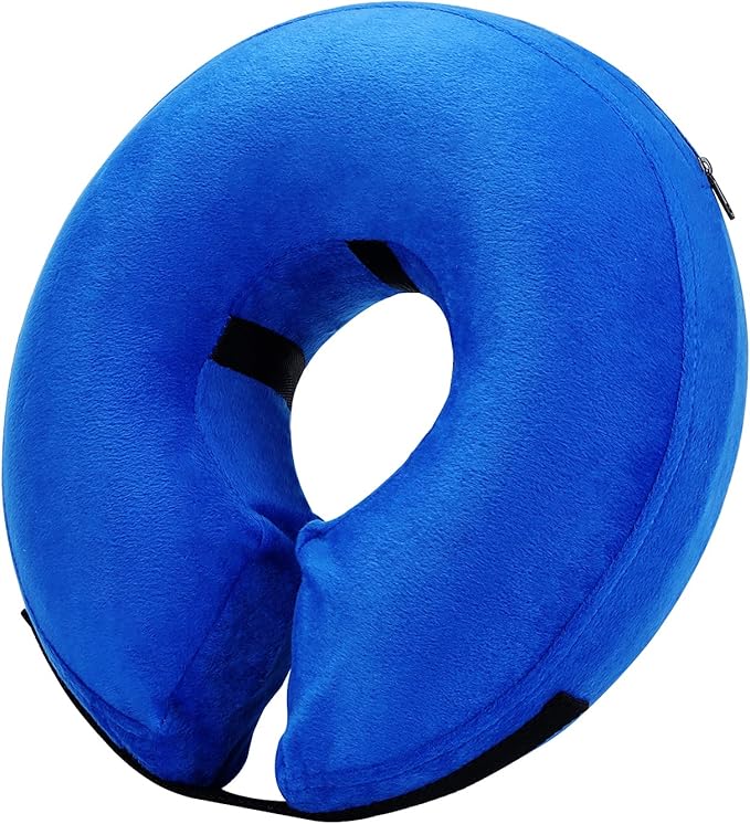 Katoggy Inflatable Dog Collar, Soft Dog Cone for Dogs After Surgery, Adjustable Blow up Donut E-Collars for Small Medium Large Dogs and Cats