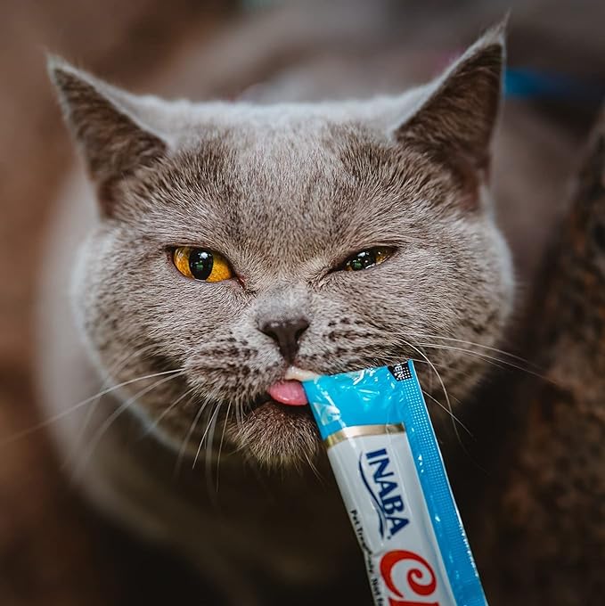 INABA Churu for Cats, Functional, Creamy Lickable Purée Cat Treat for Hairball Control, 0.5 Ounces Each, 24 Tubes (4 per Pack), 2 Flavor Tuna and Chicken Variety Pack