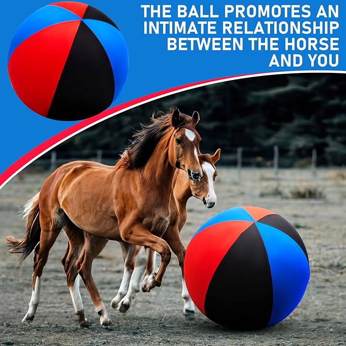 30inch Giant Herding Ball with Cover Anti Burst Ball Please Watch VCR for How to Inflation Horse Toys for Horses Stall Entertainment Play, Pump Included(Stylish)