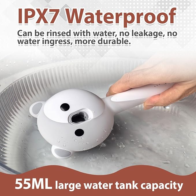 Cat Steam Brush with 2 Spray Levels & Release Button, 4-in-1 IPX7 Waterproof Water Brush for Shedding Grooming, Pet Hair Removal Comb for Long Short Haired Cats Dogs, Self Cleaning Slicker