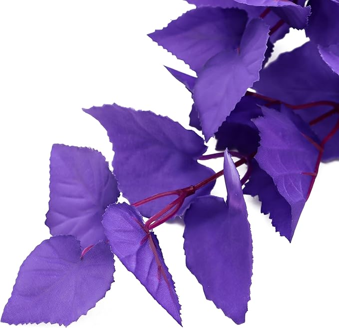 ALEGI Silk Aquarium Plants, 16 Inch Artificial Silk Plants Decorations for Fish Tank,Aquarium Décor Plastic Plants (Purple, 2 Pack)