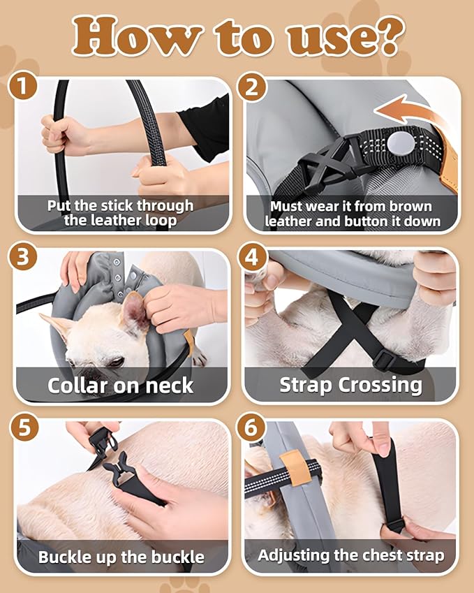 Blind Dog Harness, Lightweight Collar for Dogs&Cats, Adjustable Blind Dog Collar Harness, Pet Anti-Collision Ring for Blind, Eye Injury, Vision Impairment Pets for Protective & Build Confidence XXL