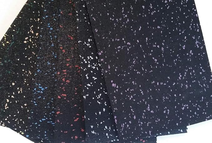 American Floor Mats 1/4in (7mm) Thick 10% Grey 4' x 15' Heavy Duty Rubber Rolls, Protective Exercise Mats, Home Gym Rubber Flooring