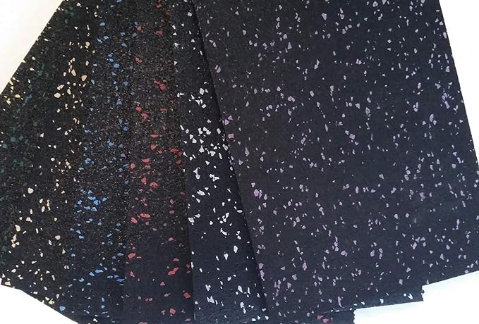 American Floor Mats 1/4in (7mm) Thick 10% Blue 4' x 3' Heavy Duty Rubber Rolls, Protective Exercise Mats, Home Gym Rubber Flooring