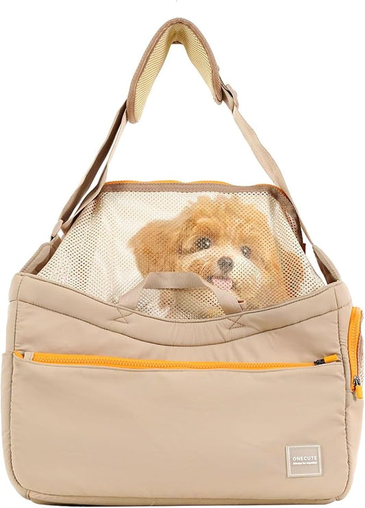 Soft and Comfortable Pet Carrier and Business Backpack with Strong Support - Ideal for Business, Travel, and Outings with Small Dogs and Cats (Kahki,15.7" L x 5.5" W x 9.8" H，up to 16lbs