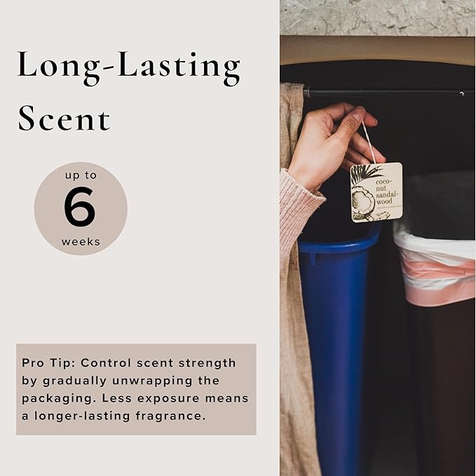 Coconut Sandalwood Car Air Freshener - 4 Pack