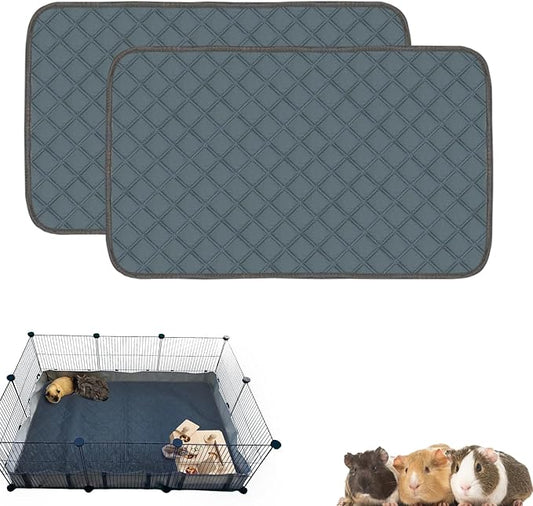 2 Pack Guinea Pig Cage Liners for C&C 2x3 Habitat Guinea Pig Bedding Washable | Super Absorbent | Waterproof | Non Slip | Reusable Guinea Pig Pee Pads for Small Animals Cages - 41.3" x 27.6"