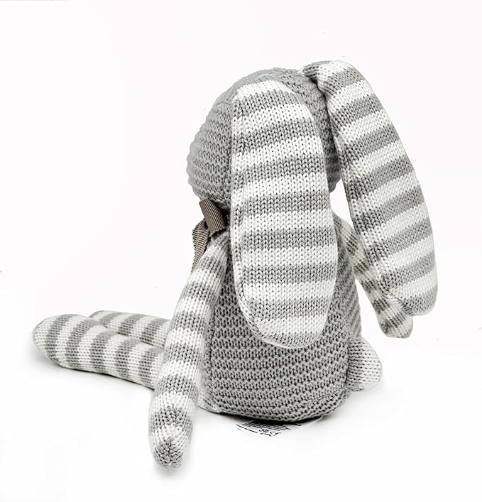 Organic Baby Toys Grey Bunny Rabbit Stuffed Animal 7.1"