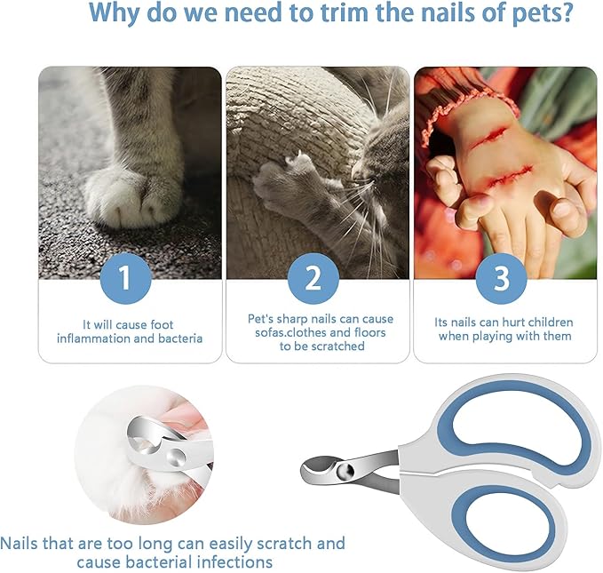 Cats & Dogs Pets Nail Clippers & Trimmers Rabbit Nail Clippers cat Nail Clippers for Indoor Cats cat Claw Clippers with Safety Guard Professional Grooming Tool for Cat Kitten