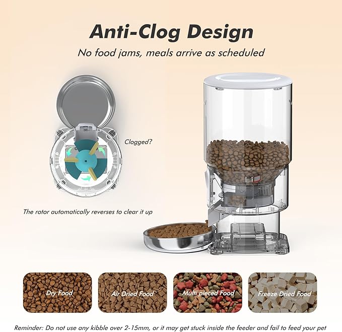 Automatic Cat Feeder with Camera - 5G WiFi Timed Cat Food Dispenser, 1080P HD Video with Night Vision, 1-15 Meals, 1-99 Portions, 2-Way Audio, Keeps Dry Food Fresh, 5L Auto Pet Feeder Also for Dogs