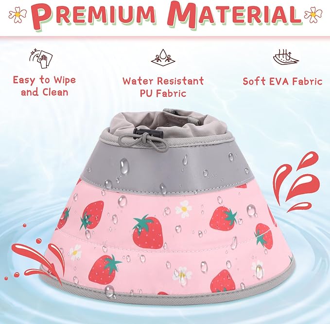 Cat Cone Collar Soft to Stop Licking, Adjustable, Foldable Lightweight Kitten Cones After Surgery Recovery for Cats & Kittens, Cat Cone Alternative (Pink, L)