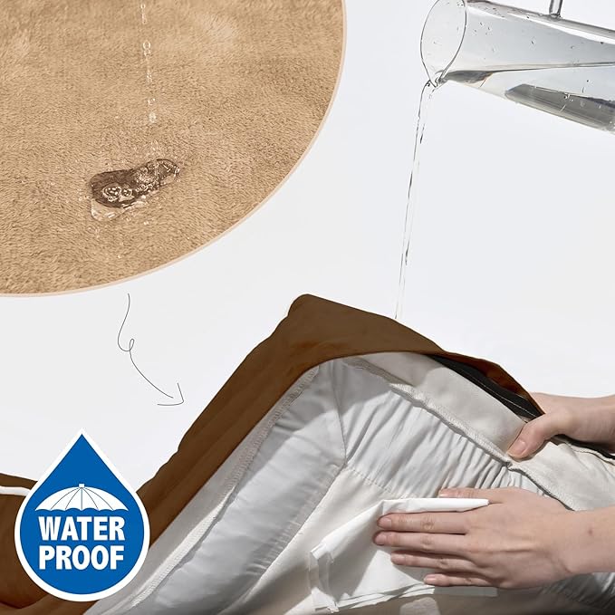 Comfort Expression Medium Dog Beds Waterproof Orthopedic Foam Dog Sofa Beds for Medium Large Dogs Comfy Pet Bed with Washable Removable Cover & Non-Slip Bottom(Medium,Brown)