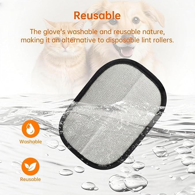 2Pcs Pet Hair Removal Gloves for Dogs and Cats, 2025 Upgraded Electrostatic Magic Hair Remover Glove,Reusable for Couch, Car Seat, Clothing, Carpet, Furniture & Bed Sheets(Black)