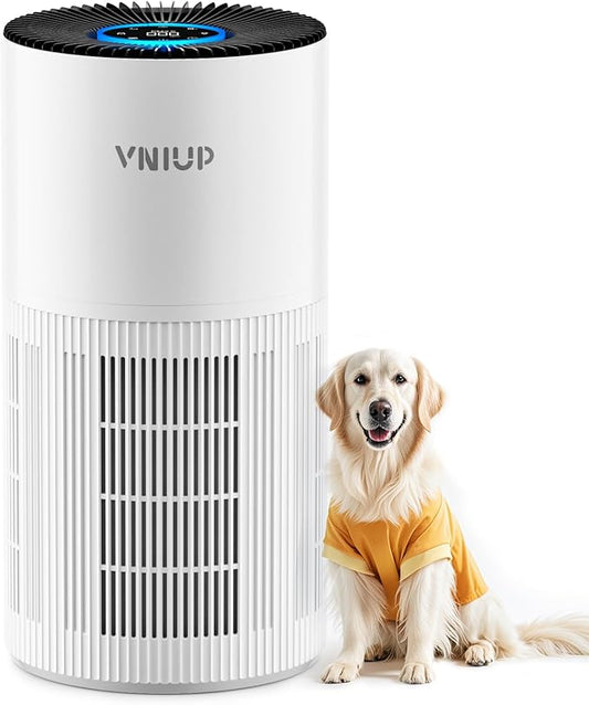 Air Purifiers for Home Large Room up to1600 ft², VNIUP H14 True HEPA Air Purifier for Bedroom, PM 2.5 Display Air Quality Sensor Air Cleaner for for Home Pets Dorm Room Bedroom Office, ZQA-6000A