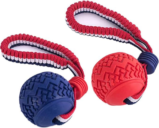 Dog Ball with Rope Toy,Ball on a Rope Dog Toy for Medium and Small Dog Tough Rope Toy Non-Toxic and Durable Dog Balls Toys