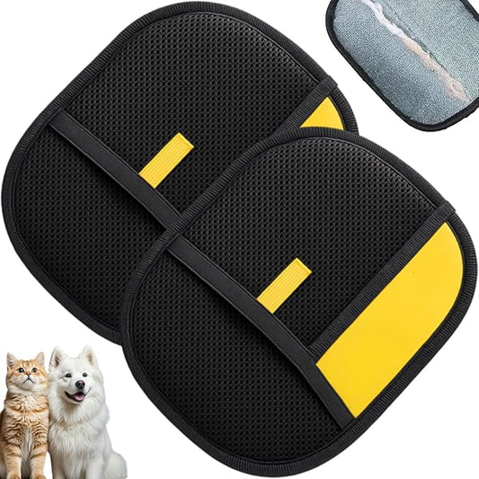 Magic Brush Pet Hair, Newly Upgraded Reusable Electrostatic Pet Hair Remover Glove, Pet Hair Removal Glove for Dogs & Cats, Clothing, Couch, Carpet, Car Seat (2 Pcs)