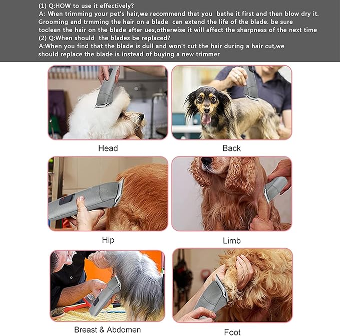 2Pack 30 Blade Dog Grooming Clipper Blades Compatible with Andis/Wahl/Oster Dog Clippers,Detachable Stainless Steel Blade,Size-30, 1/50-Inch Cut Length (64260)