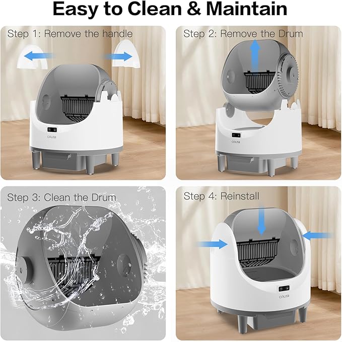 Automatic Litter Box, [Safe Anti-Pinch] CAUSII Large Capacity Self-Cleaning Cat Litter Box for Multiple Cats, App Control, Quiet & Odor-Free,for 3.5-24.2LB, with 30PCS Garbage Bags,Litter Mat