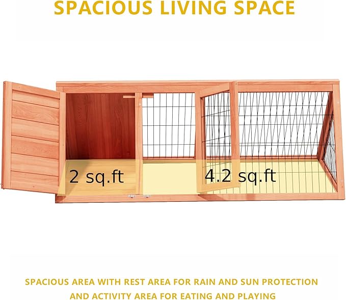 A-Frame Quail Coop,Wooden Quail Cage Indoor Outdoor,Triangle Rabbit Hutch with 2 Doors & Ventilating Wire for Small Animals,Sold by XilishppEcxEco (Ntural Wood)